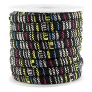 Aztec koord 6x4mm Multicolor zwart geel